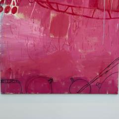 Gary Komarin Contemporary Abstract Painting Massive Diptych Pink Orange - 3805810