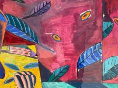 Gary Komarin Contemporary Oil on Paper Large Abstract Painting USA 1987 - 4282603