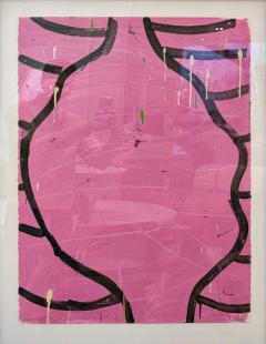 Gary Komarin Pink and Black Contemporary Vessel Painting American 21st C  - 4005888