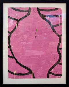 Gary Komarin Pink and Black Contemporary Vessel Painting American 21st C  - 4005889