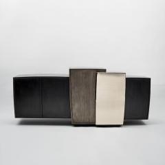 Gary Magakis Gary Magakis Blackened Steel Console with Grained and Mirrored Bronze - 4034689