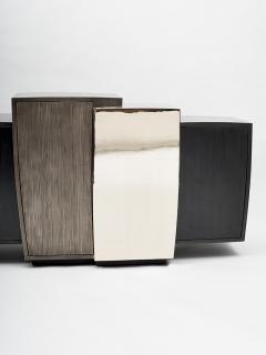 Gary Magakis Gary Magakis Blackened Steel Console with Grained and Mirrored Bronze - 4034690