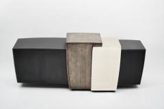 Gary Magakis Gary Magakis Blackened Steel Console with Grained and Mirrored Bronze - 4034703