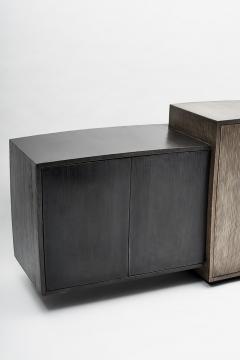 Gary Magakis Gary Magakis Blackened Steel Console with Grained and Mirrored Bronze - 4034712