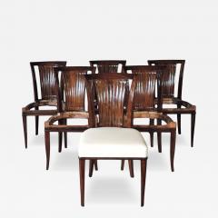 Gaston Poisson A Set of Six French Art Deco Mahogany Dining Chairs by Gaston Poisson - 4475350