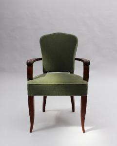 Gaston Poisson Pair of Fine French Art Deco Mahogany Armchairs by Gaston Poisson - 4317204