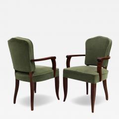 Gaston Poisson Pair of Fine French Art Deco Mahogany Armchairs by Gaston Poisson - 4319177