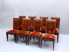 Gaston Poisson SET OF 10 FRENCH ART DECO MAHOGANY CHAIRS BY GASTON POISSON 8 SIDE AND 2 ARM  - 1030833