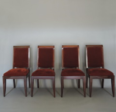 Gaston Poisson Set of 4 French Art Deco Mahogany Dining Chairs by Gaston Poisson - 3934641