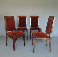 Gaston Poisson Set of 4 French Art Deco Mahogany Dining Chairs by Gaston Poisson - 3934642