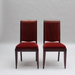 Gaston Poisson Set of 4 French Art Deco Mahogany Dining Chairs by Gaston Poisson - 3934651