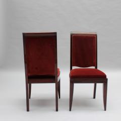 Gaston Poisson Set of 4 French Art Deco Mahogany Dining Chairs by Gaston Poisson - 3934653