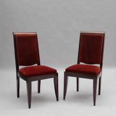 Gaston Poisson Set of 4 French Art Deco Mahogany Dining Chairs by Gaston Poisson - 3934654