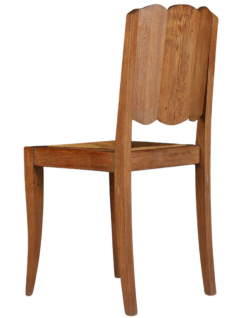 Gaston Poisson Set six 1940s Gaston Poisson oak rush dining chairs - 2886408