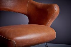 Gastone Rinaldi Gastone Rinaldi Lounge Chair Model P16 in Skai upholstery Italy 1950s - 3660001