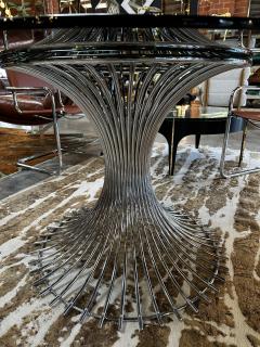 Gastone Rinaldi Gastone Rinaldi Table in Chromed Metal and Smoked Glass 1970s - 2975328