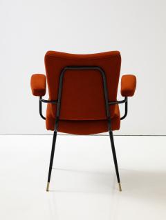 Gastone Rinaldi Gastone Rinaldi Velvet and Lacquered Metal Armchair for Rima Italy circa 1955 - 3452970