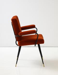 Gastone Rinaldi Gastone Rinaldi Velvet and Lacquered Metal Armchair for Rima Italy circa 1955 - 3452972