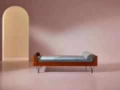 Gastone Rinaldi Gastone Rinaldi plywood metal and brass daybed by Rima Italy 1950s - 3791640