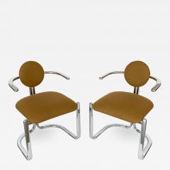 Gastone Rinaldi Pair of Chrome Armchairs by Gastone Rinaldi for Thema Italy - 1096848