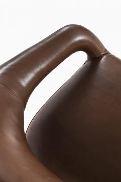 Gastone Rinaldi Pair of Easy Chairs in Oak Brass Leather Upholstery by Gastone Rinaldi 1954 - 4467652