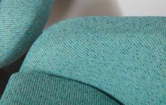 Gastone Rinaldi Pair of Swivel Lounge Chairs by Gastone Rinaldi in Turquoise Tweed 1970 Italy - 1603935
