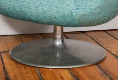 Gastone Rinaldi Pair of Swivel Lounge Chairs by Gastone Rinaldi in Turquoise Tweed 1970 Italy - 1603937