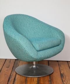 Gastone Rinaldi Pair of Swivel Lounge Chairs by Gastone Rinaldi in Turquoise Tweed 1970 Italy - 1603938