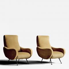 Gastone Rinaldi Rare Pair of Lounge Chairs in the manner of Gastone Rinaldi - 4395597