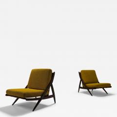 Gastone Rinaldi Set Of Two P 94 Lounge Chairs In Walnut And Ash By Gastone Rinaldi Italy 1957 - 3390873