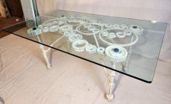 Gears and RR Spikes Welded Steel Dining Table 1970s Extraordinary - 2895367