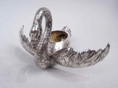 Gebr der Neumann Pair of German Silver Swans with Hinged Wings by Gebr der Neumann - 3769717