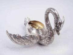 Gebr der Neumann Pair of German Silver Swans with Hinged Wings by Gebr der Neumann - 3769721