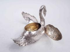 Gebr der Neumann Pair of German Silver Swans with Hinged Wings by Gebr der Neumann - 3769723