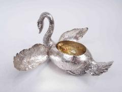 Gebr der Neumann Pair of German Silver Swans with Hinged Wings by Gebr der Neumann - 3769724