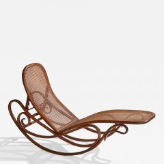 Gebruder Thonet Rocking Chaise with Bentwood and Cane Austria 1900s - 4771380