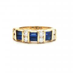 Gemlok Sapphire and Diamond 18kt Band Ring - 4615875