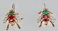 Gemstone 14K Yellow Gold Fly Earrings - 3455156