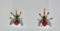 Gemstone 14K Yellow Gold Fly Earrings - 3455160