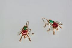 Gemstone 14K Yellow Gold Fly Earrings - 3455161