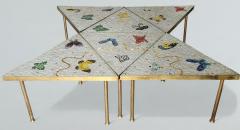 Genaro Alvarez Genaro Alvarez Six Piece Butterfly Mosaic Cocktail Table Mexico 1950s - 3607650