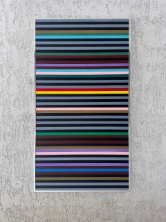 Gene Davis Mid century Hard Edge Colorful Lines Painting Gene Davis Manner Abstract - 4571847