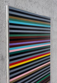 Gene Davis Mid century Hard Edge Colorful Lines Painting Gene Davis Manner Abstract - 4571949