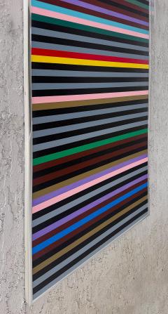 Gene Davis Mid century Hard Edge Colorful Lines Painting Gene Davis Manner Abstract - 4571952