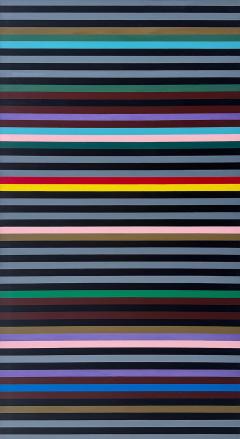 Gene Davis Mid century Hard Edge Colorful Lines Painting Gene Davis Manner Abstract - 4574238