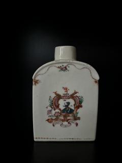 General Giles 1759 1825 Chinese Export Porcelain Armorial Tea Caddy  - 4135489