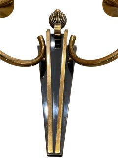 Genet et Michon 1940s Pair of bronze sconces by Genet Michon - 4581662