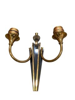 Genet et Michon 1940s Pair of bronze sconces by Genet Michon - 4581663