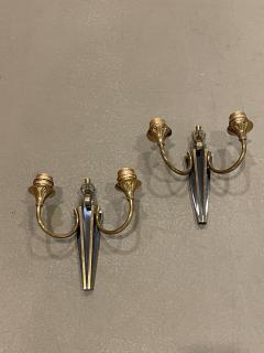 Genet et Michon 1940s Pair of bronze sconces by Genet Michon - 4581667