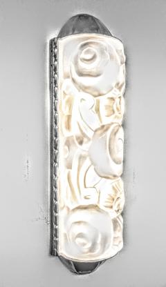 Genet et Michon French Art Deco Flower Wall Sconces by G net et Michon - 3941977